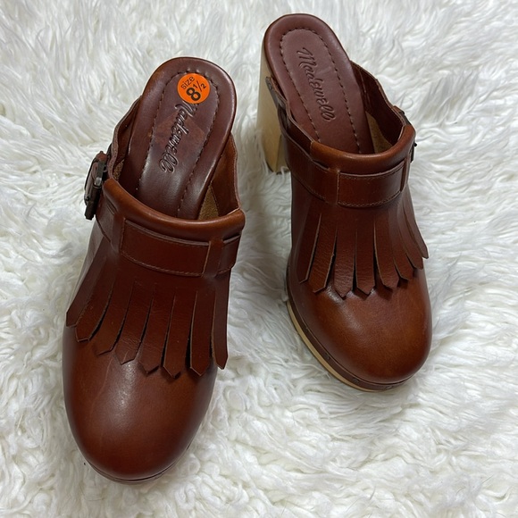 MADEWELL Brown LEATHER CLOG HEEL - Picture 4 of 13